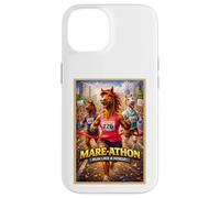 Custodia per iPhone 14 Stampa artistica con parodia di animali Fun Horse Mare Running Run Marathon