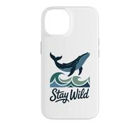 Custodia per iPhone 14 Stay Wild Cute Blue Whale Amante Ocean Marine Life Waves