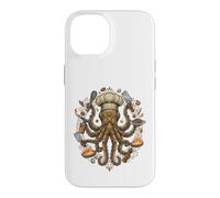 Custodia per iPhone 14 Steampunk Octopus Chef Cook Mechanical Cuisine