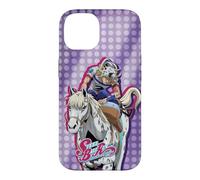 Custodia per iPhone 14 Steel Ball Run Johnny on Horseback with Show Logo Anime