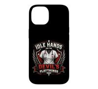 Custodia per iPhone 14 Stemma da infermiera vintage «Idle Hands Are The Devil's Playthings»
