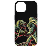 Custodia per iPhone 14 Stencil Mash Geek tra King Kong Skull Island e Gaw MonsterVerse