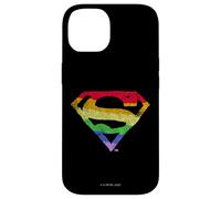 Custodia per iPhone 14 Superman Rough Rainbow Pride Logo