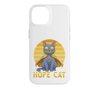 Custodia per iPhone 14 Supporto per il cancro infantile con nastro blu giallo russo Hope Cat