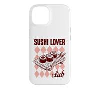 Custodia per iPhone 14 Sushi Lover Club Giapponese Foodie Retro Argyle