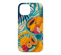 Custodia per iPhone 14 Tavolo da frutta tropicale sotto ombre di palma