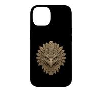 Custodia per iPhone 14 Testa di guardiano dell'aquila Maya antica reliquia in pietra