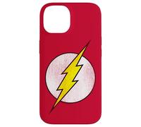 Custodia per iPhone 14 The Flash Logo Distressed White & Yellow