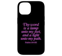Custodia per iPhone 14 Thy Word Is A Lamp Unto My Feet Salmi 119:105 Versetto di fede