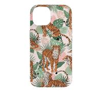 Custodia per iPhone 14 Tiger in Tropical Palms Safari Theme