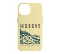 Custodia per iPhone 14 Tipografia Vintage dei Grandi Laghi del Michigan