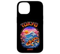 Custodia per iPhone 14 Tokyo Giappone Koi Pesce Onda Monte Fuji Sakura Art