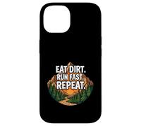 Custodia per iPhone 14 Trail Running Mountain Runner Eat Dirt Run Fast Repeat