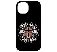 Custodia per iPhone 14 Train Hard Trust God Fitness Cristiano Palestra