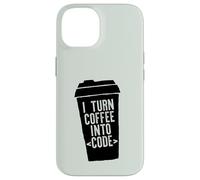 Custodia per iPhone 14 TRASFORMO IL CAFFÈ IN CODICE Web Developers Coding Meme SUL RETRO