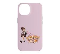 Custodia per iPhone 14 Tre teste Corgi Mitologia Fantasy Carino San Valentino Cuori