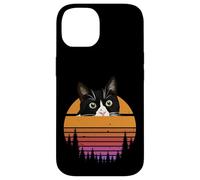 Custodia per iPhone 14 Tuxedo Cat Retro 70s Sunset Vintage Cat Lover