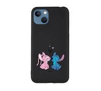 Custodia per iPhone 14 Ufficiale di Lilo & Stitch Bacio Silicone liquido nero per proteggere il tuo cellulare. Scegli il tipo di cover che ti piace di più con licenza ufficiale Disney