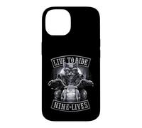 Custodia per iPhone 14 Ufficiale Spiral Nine Lives Motorcycle Rider Gothic Fantasy