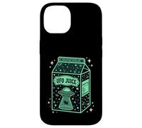 Custodia per iPhone 14 UFO Juice Retro Cat Abduction Alien Space Milk Cosmos