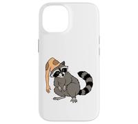 Custodia per iPhone 14 Umorismo di Halloween del cappello di Coonskin del procione strano per i bizzarri