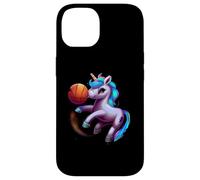 Custodia per iPhone 14 Unicorno Giocare Basket Cool Divertente Unicorni Basket
