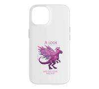 Custodia per iPhone 14 Uno sguardo al futuro Cyber SciFi Dinosaur Design