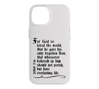 Custodia per iPhone 14 Vangelo Giovanni 3:16 Intero versetto nella versione di Re Giacomo KJV