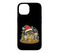 Custodia per iPhone 14 Vassoio per bevande con cappello di Babbo Natale
