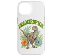 Custodia per iPhone 14 Velociraptor Groovy Floreale Acquerello Boho Velociraptor