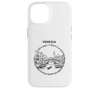 Custodia per iPhone 14 Venezia Italia Schizzo Rialto Ponte Gondola Art