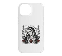 Custodia per iPhone 14 Vergine Maria Sacro Cristiano Cuore Gotico Cattolico Rose