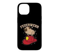 Custodia per iPhone 14 Vigili del Fuoco Cane Pug on Fire Helmet