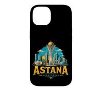 Custodia per iPhone 14 Vintage Astana Kazakistan Viaggio Souvenir Landmark Gift