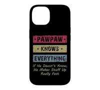 Custodia per iPhone 14 Vintage Pawpaw Knows Everything Dad Father Father's Day