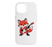 Custodia per iPhone 14 Vintage Red Fox Punk Music Playing Guitar