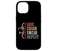 Custodia per iPhone 14 Vintage Ride Crash Swear Repeat - Funny Retro Mountain Bike