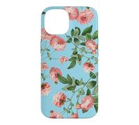 Custodia per iPhone 14 Vintage Rosa Rosa Rose Su Un Uovo Di Robin Sfondo Blu