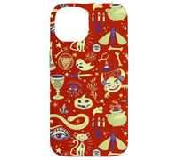 Custodia per iPhone 14 Vintage Witchy Halloween Pattern Boho Spooky Tarocchi Design