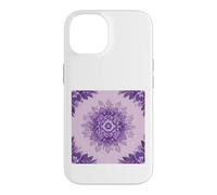 Custodia per iPhone 14 Viola Lavanda Mandala Floreale