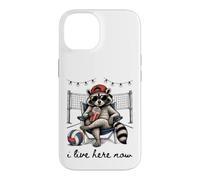 Custodia per iPhone 14 Vivo qui adesso Volleyball Raccoon
