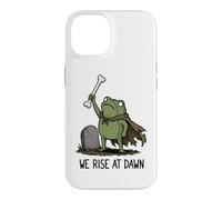 Custodia per iPhone 14 We Rise At Dawn Season Spooky Frog Meme Zombie Halloween