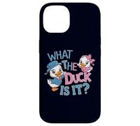 Custodia per iPhone 14 What the Duck Is It Gender Reveal Baby Shower Party
