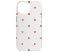 Custodia per iPhone 14 White and Orange Polka Dots Classic Polkadots Cute Preppy