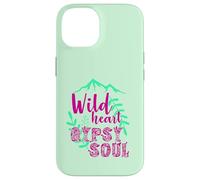 Custodia per iPhone 14 Wild Heart Gypsy Soul Boho Mountain Nature Design
