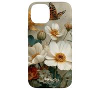Custodia per iPhone 14 Wildflower Butterfly Floral Botanical Nature Flower Vintage