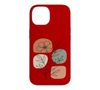 Custodia per iPhone 14 Wildflower Line Art Abstract Botanical Mid Century