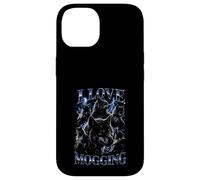 Custodia per iPhone 14 Wolf Love Mogging Divertente Gen-Z Meme