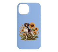 Custodia per iPhone 14 Womens Girls Flowers Hunting Dog German Shorthaired Pointer