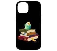 Custodia per iPhone 14 Womens Kids Girls Reading Books Happy Parakeet Lover